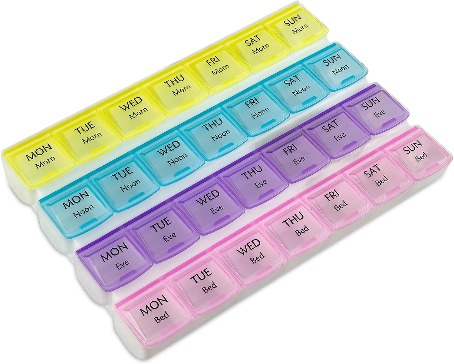 Weekly Pill Organizer with 28 Compartments, by MEDca