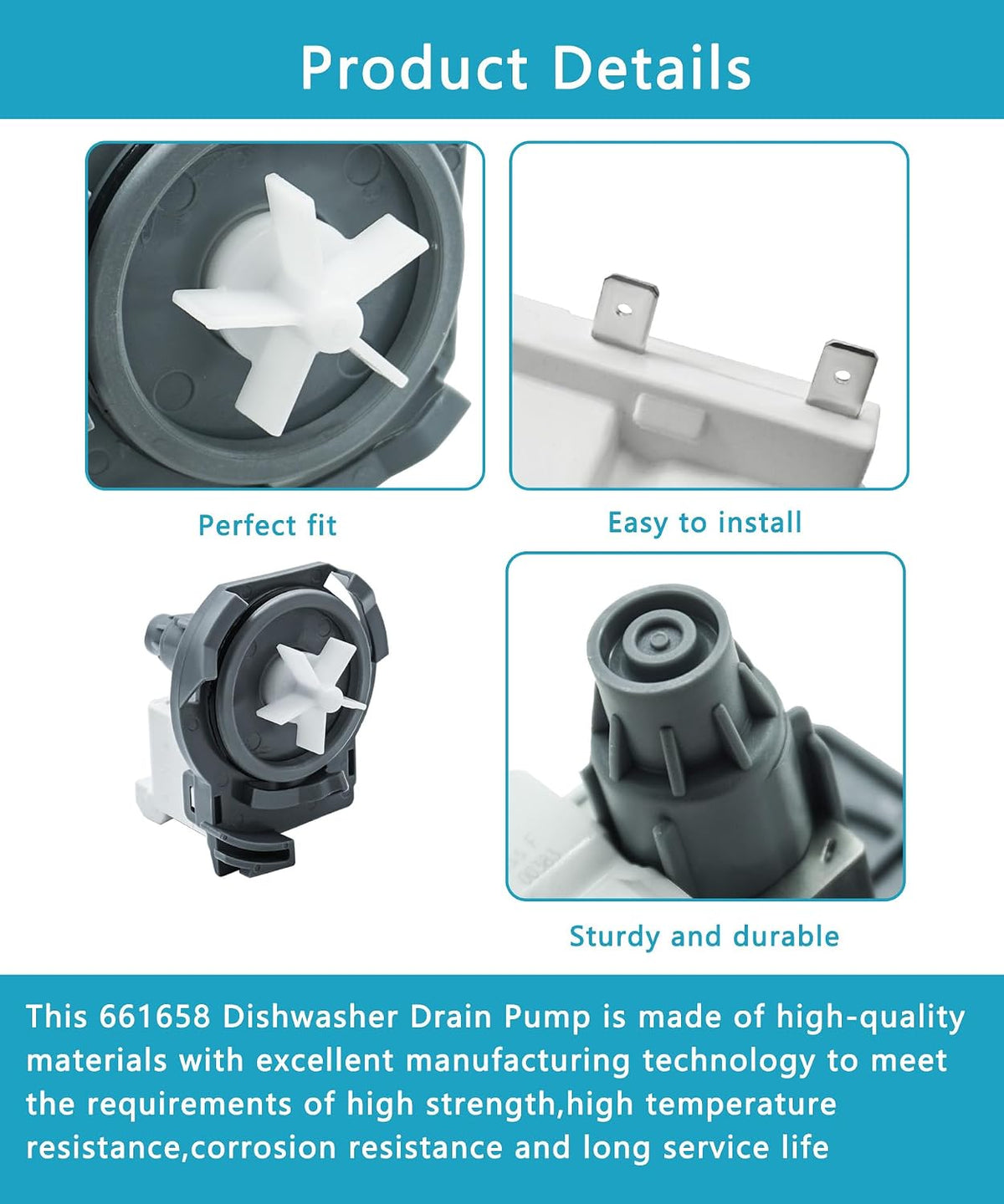 661658 WP661658 Dishwasher Drain Pump