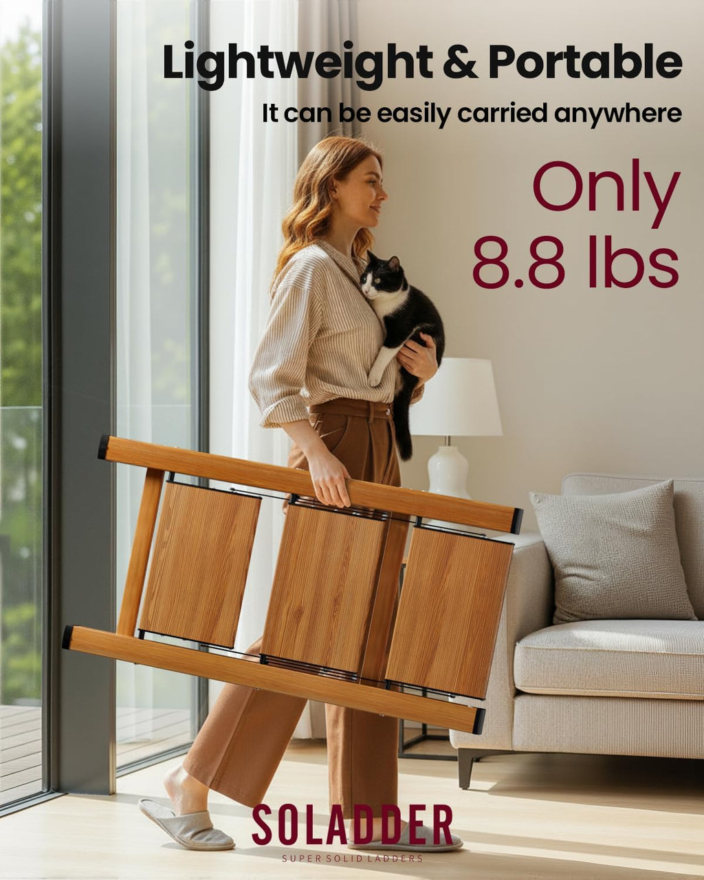 3 Step Ladder, Folding Aluminum 3 Step Stool with Anti-Slip Wide Sturdy Pedal, Multi-Use for Home and Kitchen, Space