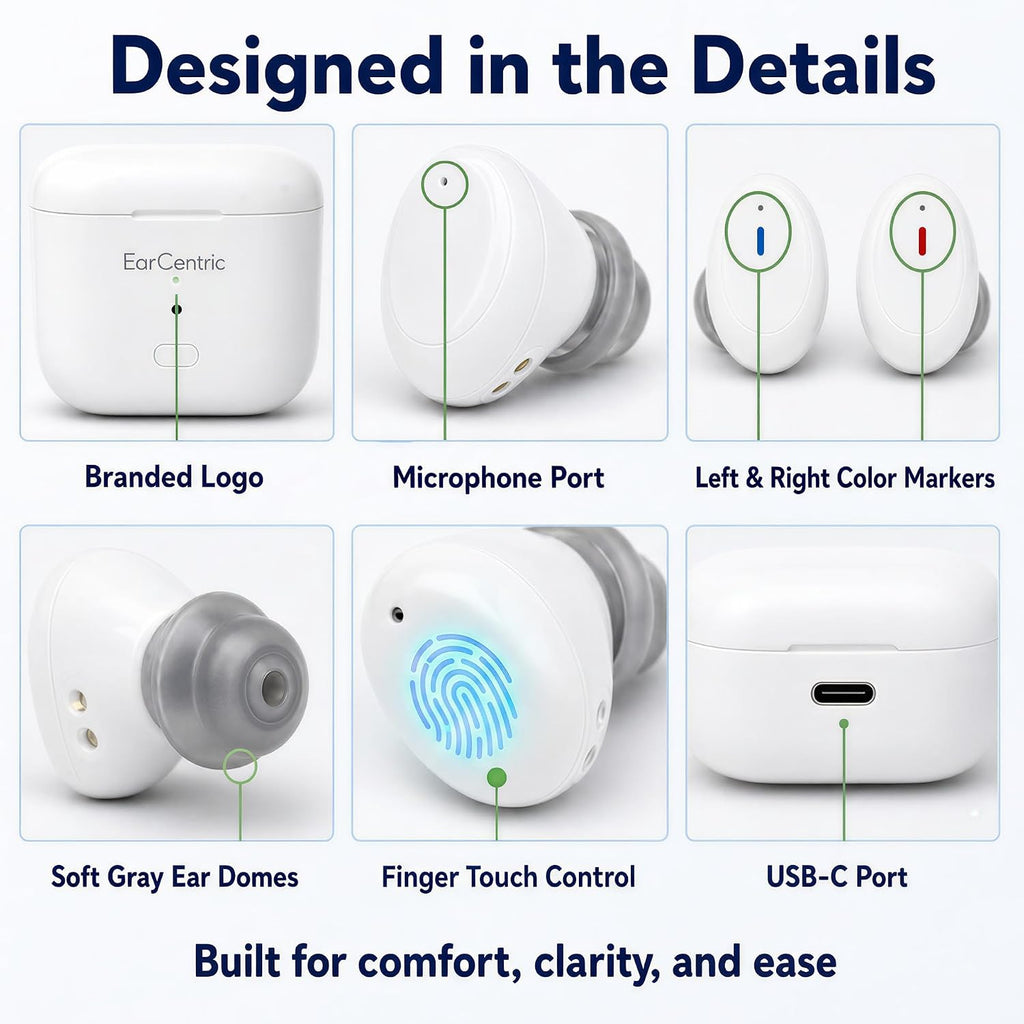 EarCentric Whisper Rechargeable Charger Hearing Aid