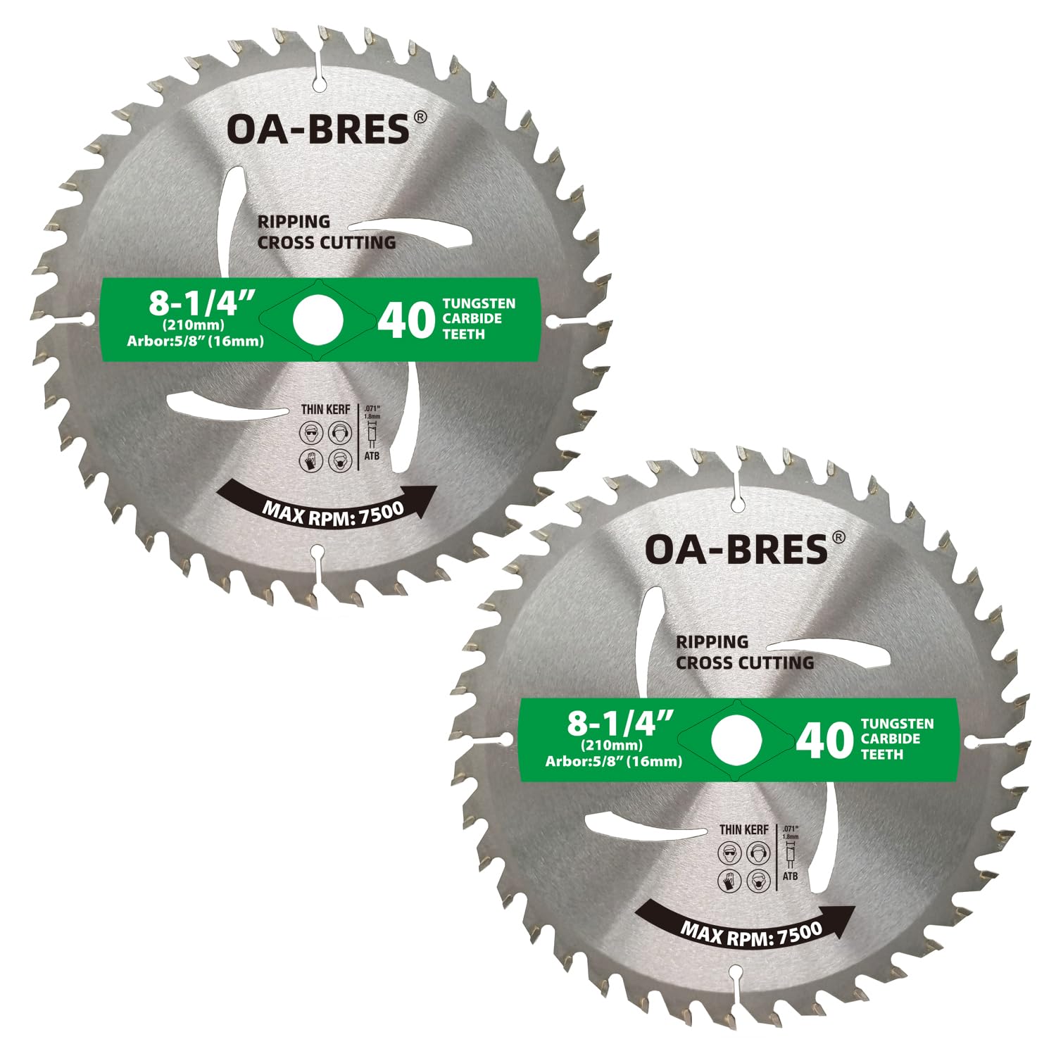 8-1/4-Inch 40-Tooth Circular Saw Blade with 5/8-Inch Arbor, TCT ATB Ripping/Cross Cutting Blade for Wood Cutting