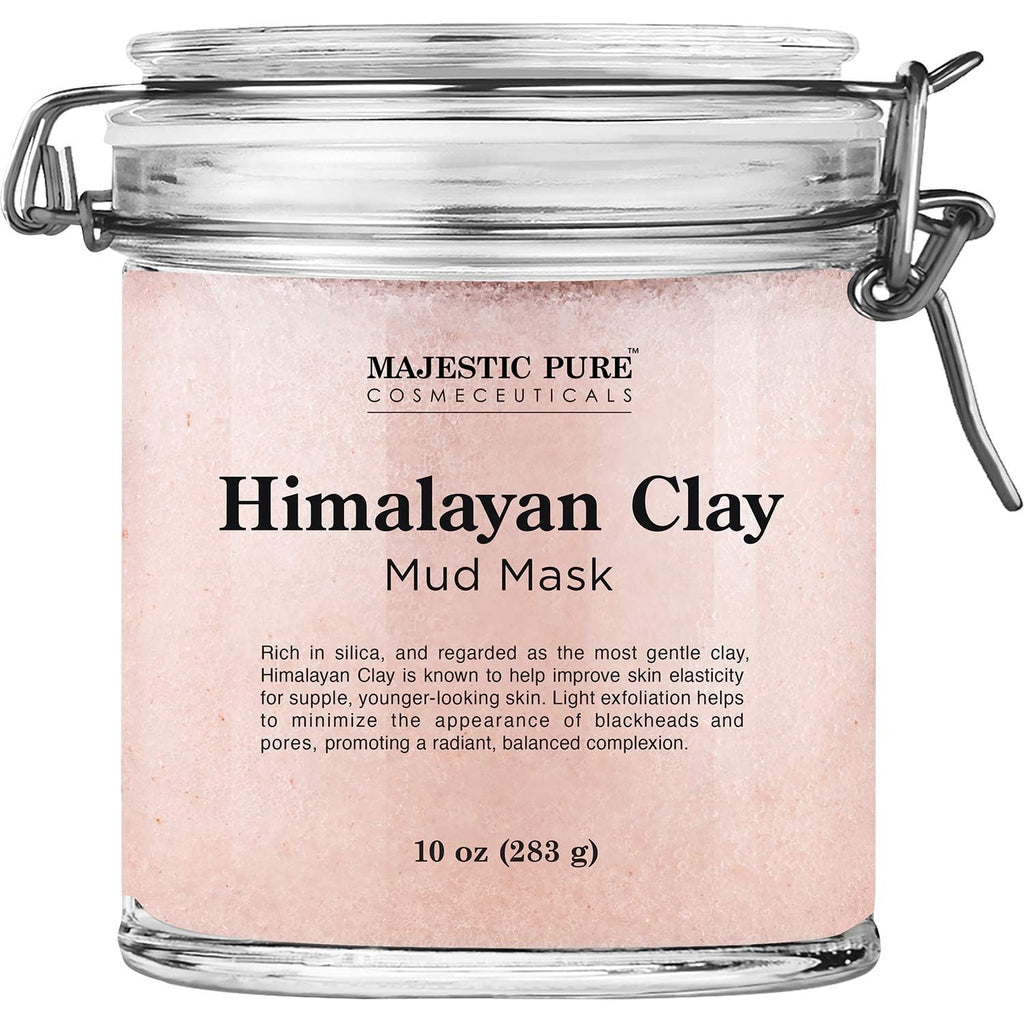 Himalayan Clay Mud Mask for Face and Body Exfoliating and Facial Acne Fighting Mask - Reduces Appearance of Pores, 10 oz