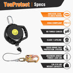 Self Retracting Lifeline 50FT Fall Protection Retractable Lanyard