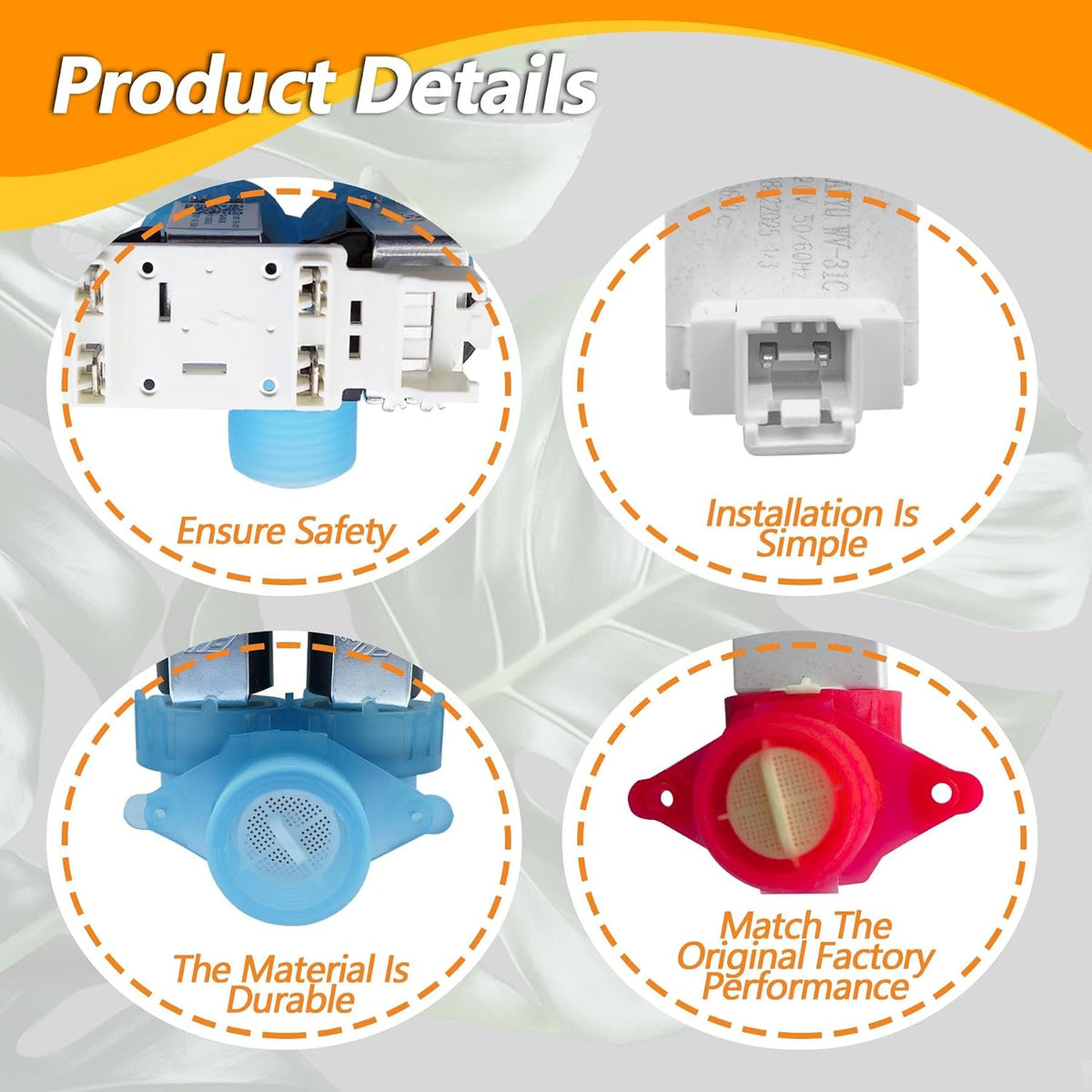 Washer Cold and Hot Water Inlet Valve Kit Fit for Whirlpool Maytag WFW9620HW3 MHW5630HW3 MHW5630HW0 WFW6620HC1 MHW6630HW2 MHW5630HC3 MHW6630HW0 MHW5630HC1 WFW5605MW1 WFW560CHW2 WFW5605MC1 MHW5630HC2