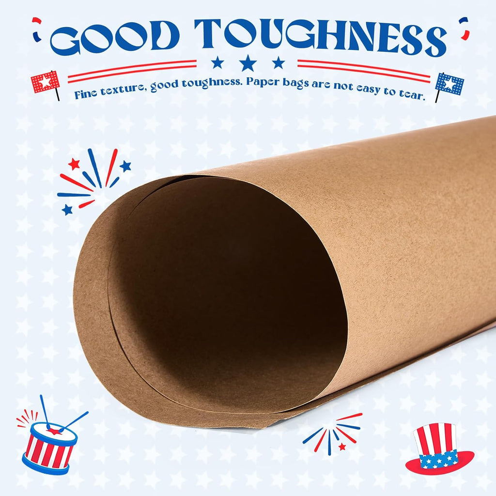 25 Pack Large Brown Paper Bags with Handles, 16x6x12 Inch