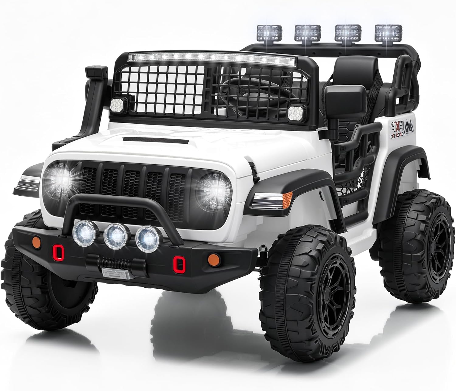 24V 2-Seater Kids Ride On Truck Car with Remote Control, Electric Off-Road with LED Lights, Spring Suspension