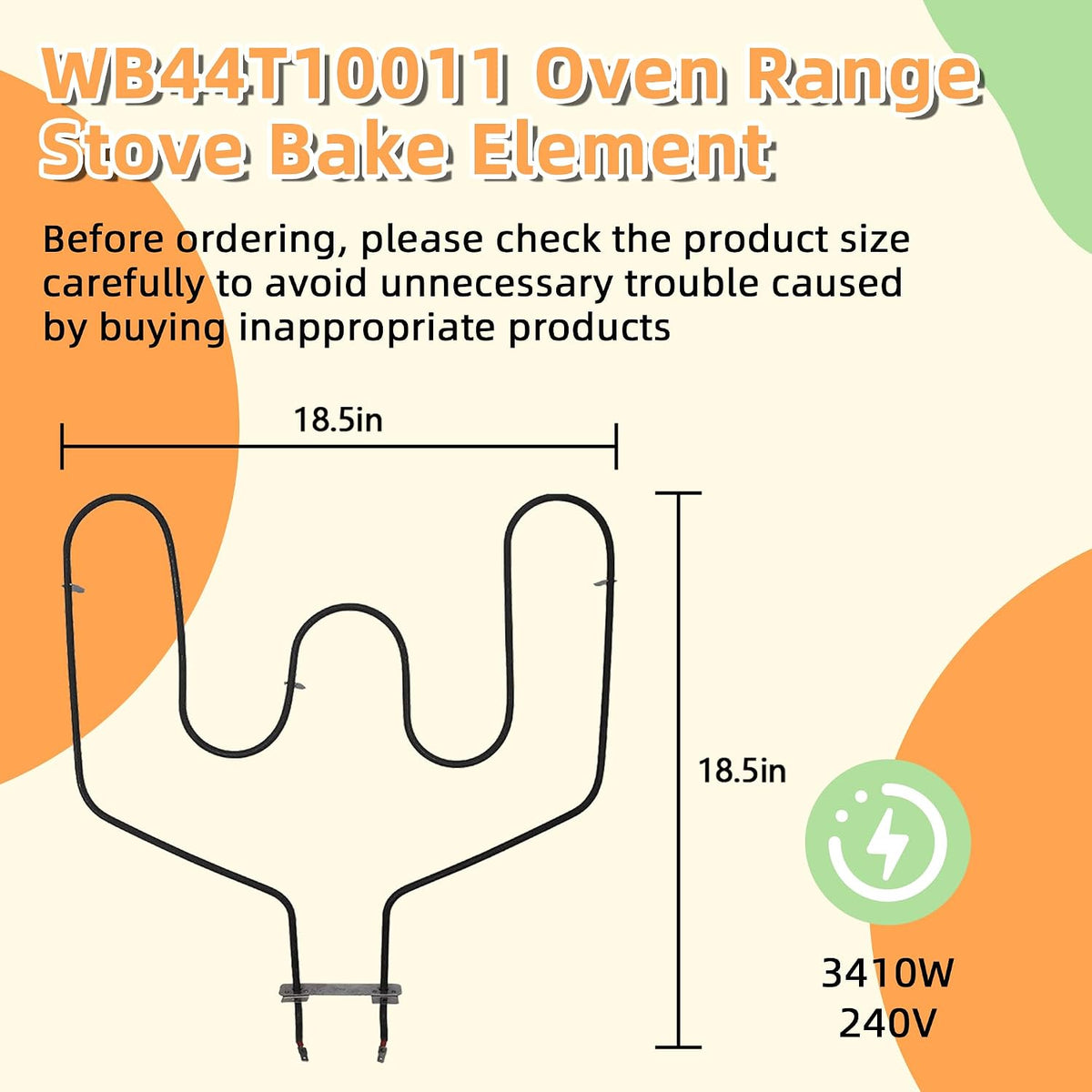 WB44T10011 Oven Bake Element Replacement Fit for G-E Ken-more