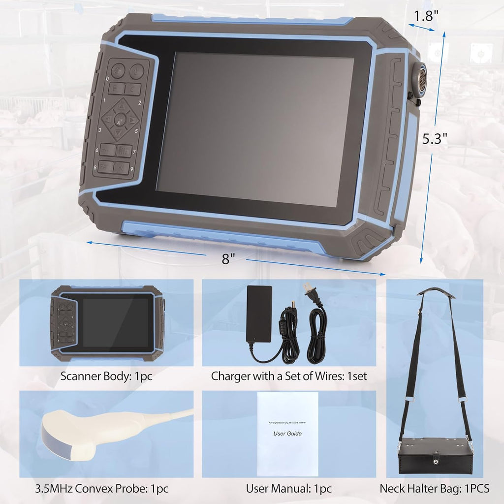 2025 Upgraded Veterinary Ultrasound Machine - with 3.5MHz Convex Probe, Pregnancy Portable Handheld Scanner B-Ultra