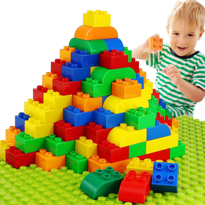 Building Blocks for Toddlers 2-5 Including a Baseplate, 150 Piece Big Building Blocks for Kids, Block and Bricks Set