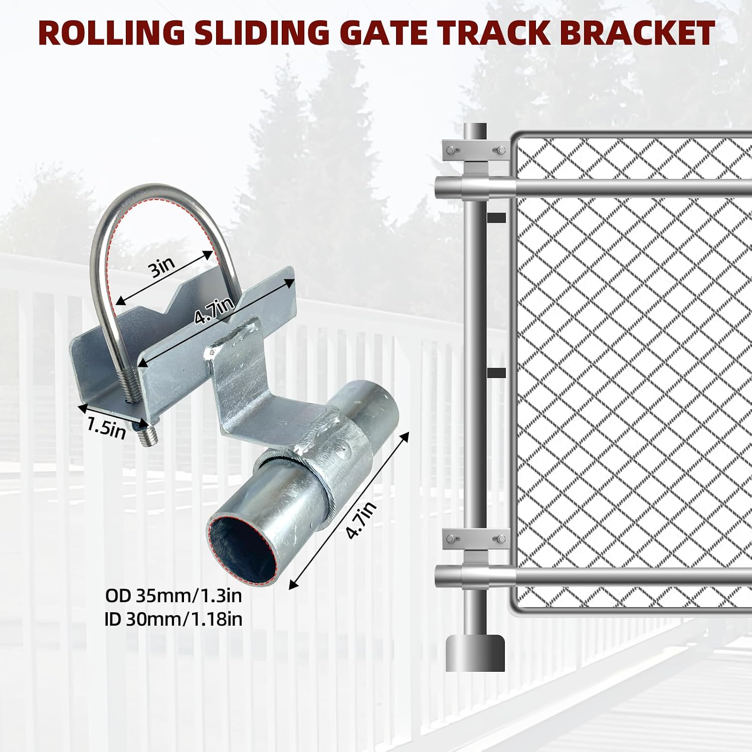 Rolling Gate Hardware Kit for Farm, Fence Gates, Rolling Gates- Includes 6" Double Wheel Carrier, 6 Universal Track