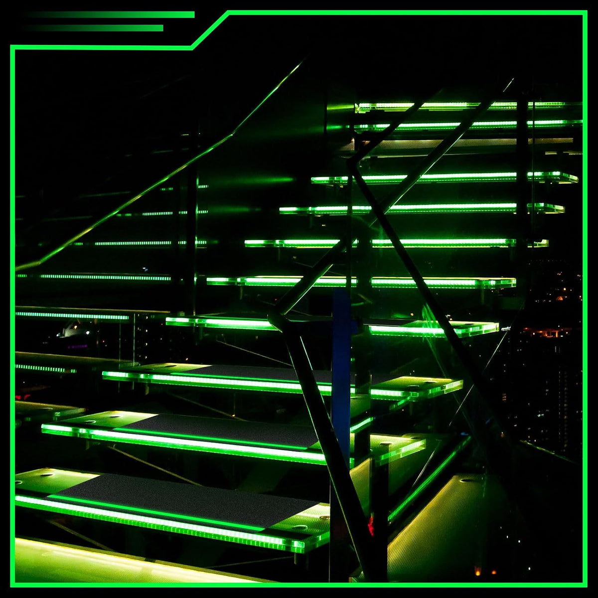 10 Pack 10''x30'' Outdoor Stair Treads Glow in Dark Anti Slip Tape