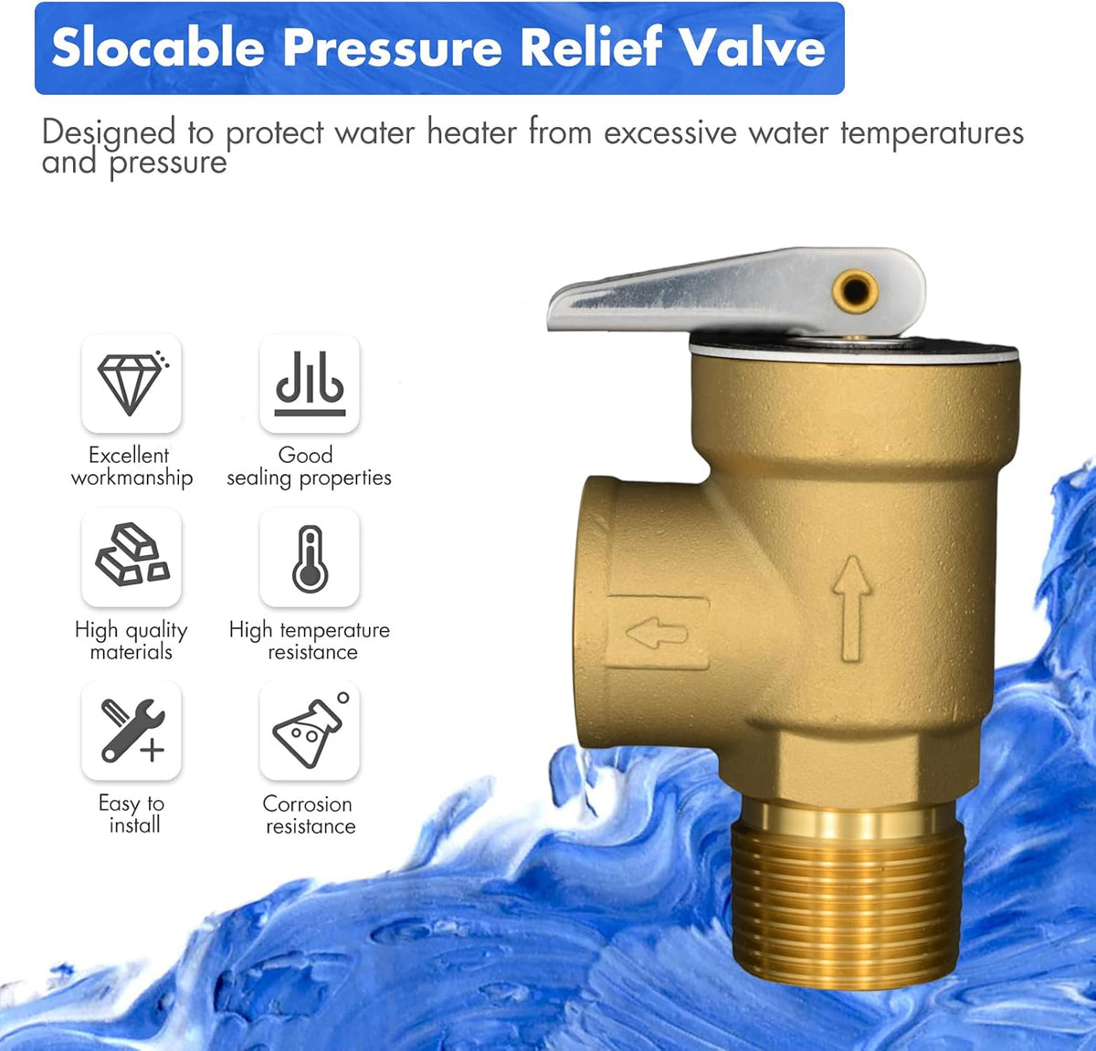 VAV 3/4" Pressure Relief Valve, 150 PSI, Lead-Free, CSA Listed