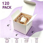 120 Pack Small Gift Boxes with Lids, 4x4x4 Inch White Kraft Paper Favor Boxes