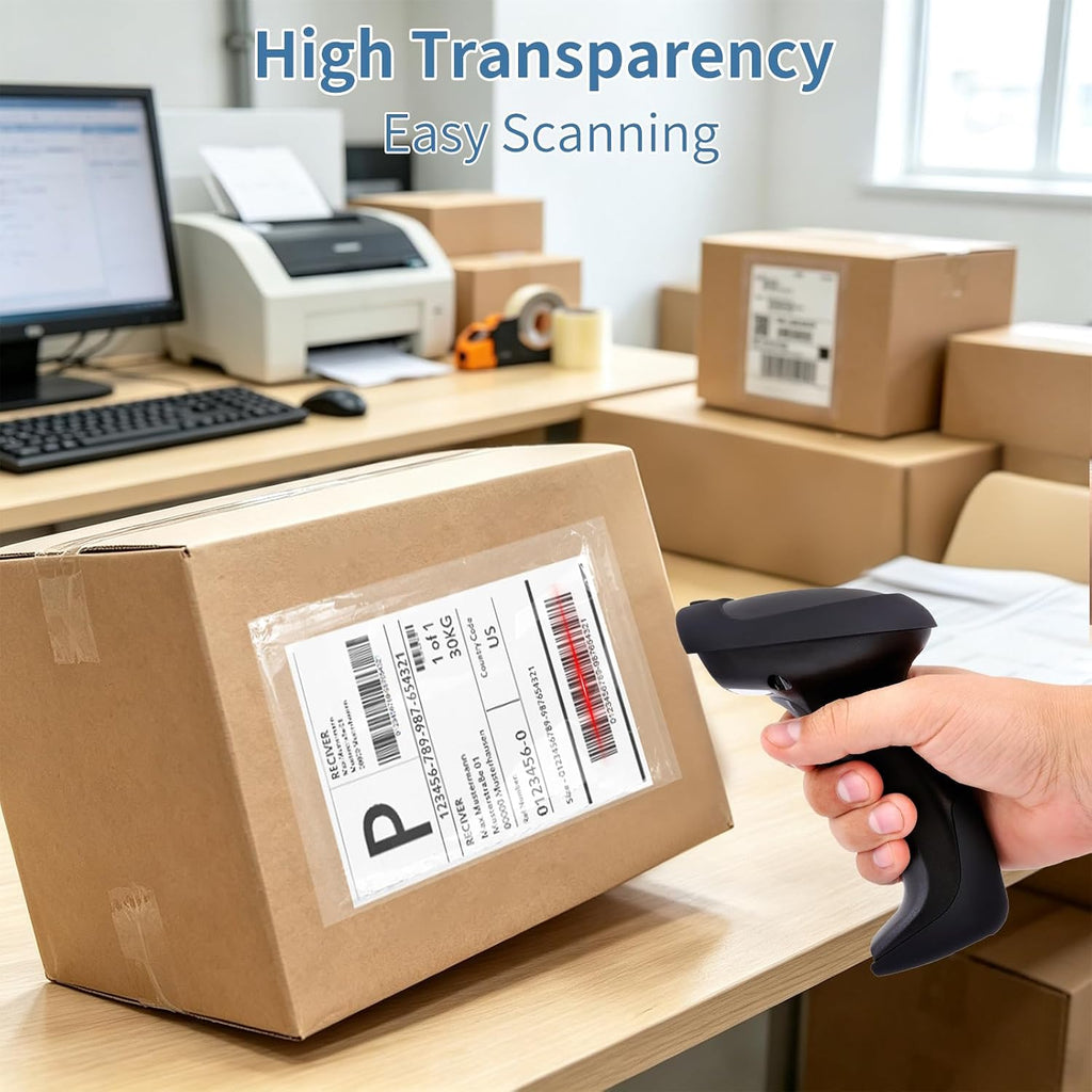 6" x9" Clear Adhesive Top Loading Packing List Pouches, Blank Shipping Label Envelopes Keeps Paper Safe While Shipping