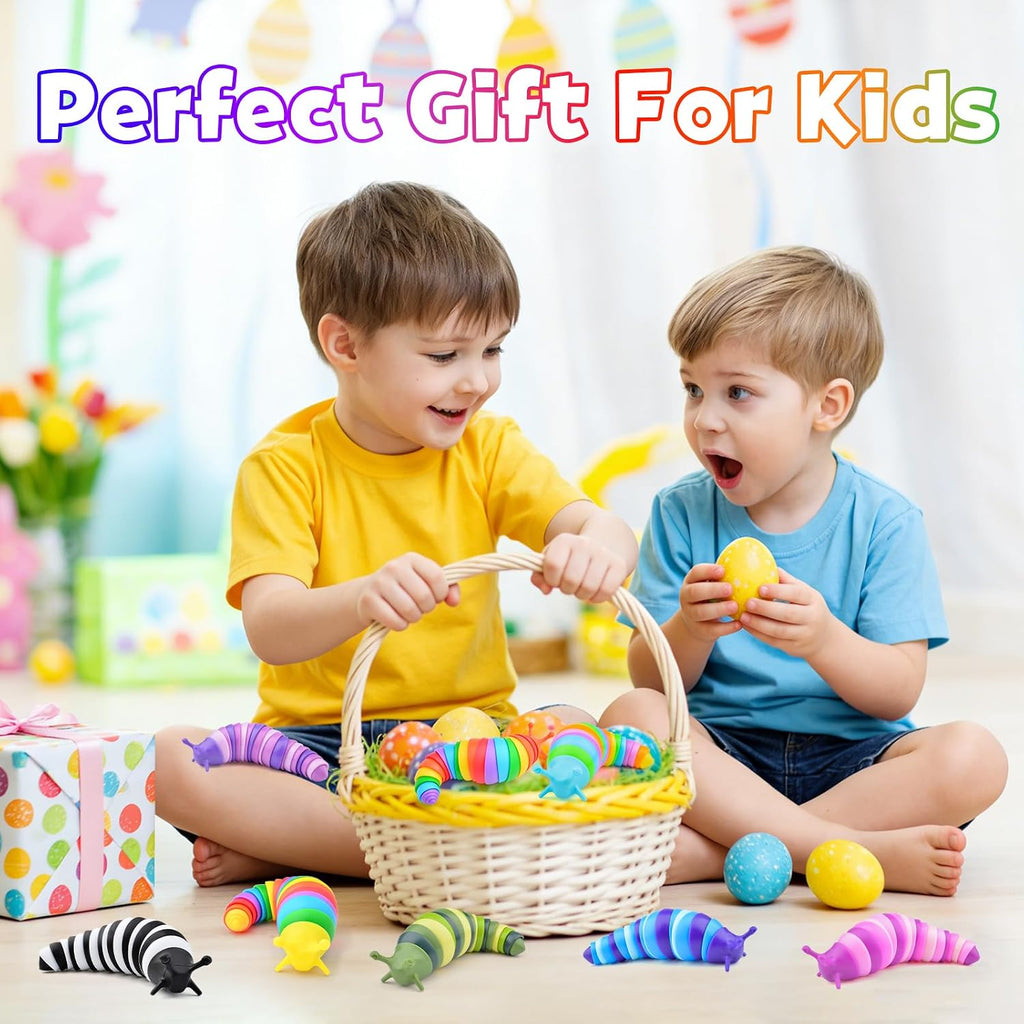 8 PCS Fidget Toys Slug for Adults Anxiety Sensory Toys for Party Favors Toddler Age 3-4 ADHD Autism Toys for Anxiety