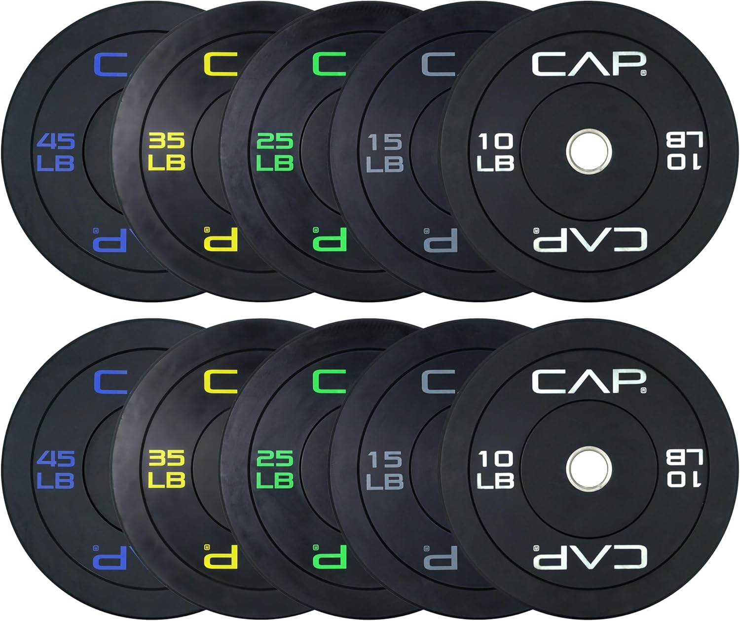 2-inch Olympic Bumper Plate Weight Set | 100-370 lbs | Multiple Colors | Storage Rack Optional