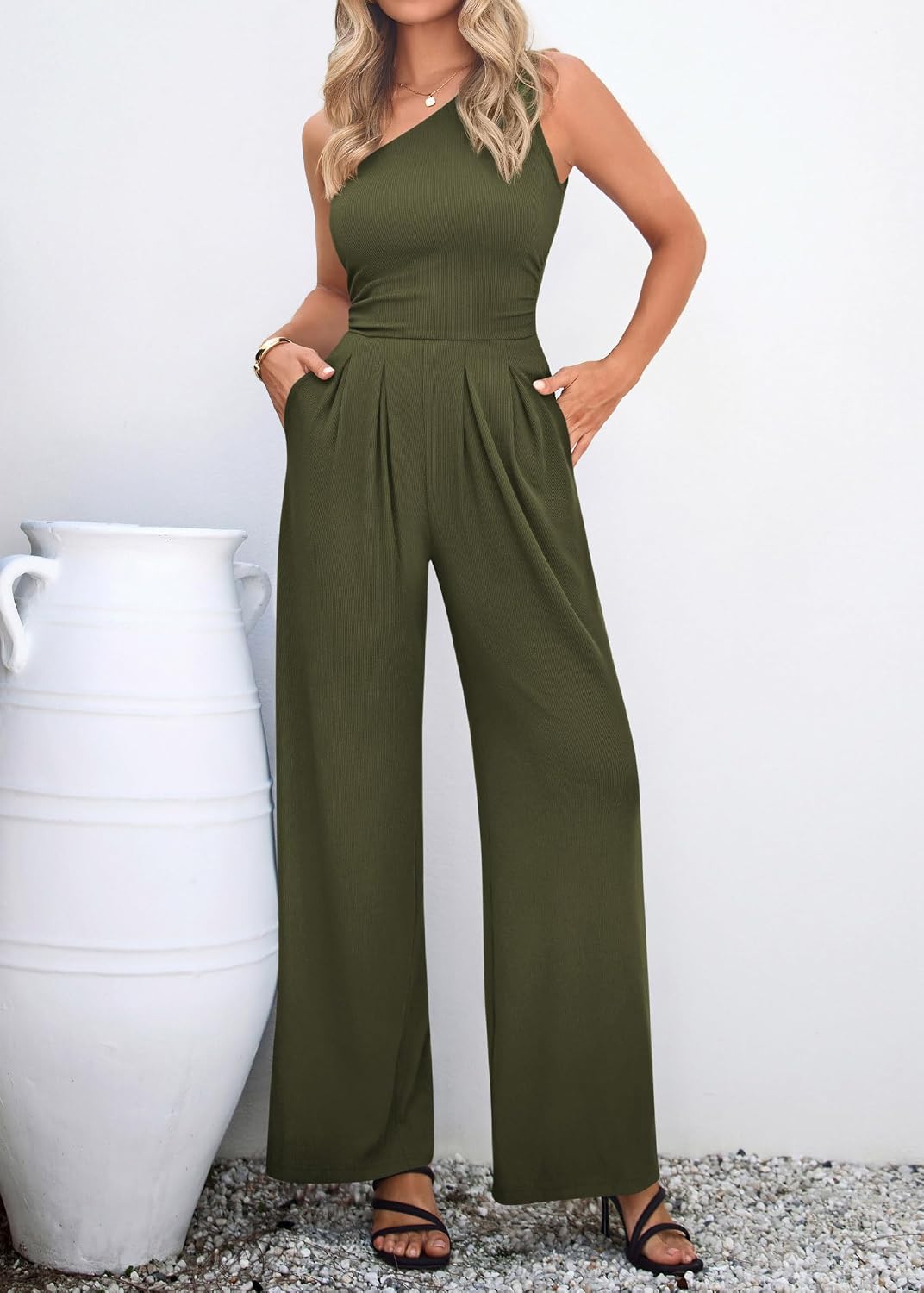 One Shoulder Jumpsuits For Women Dressy Formal Romper