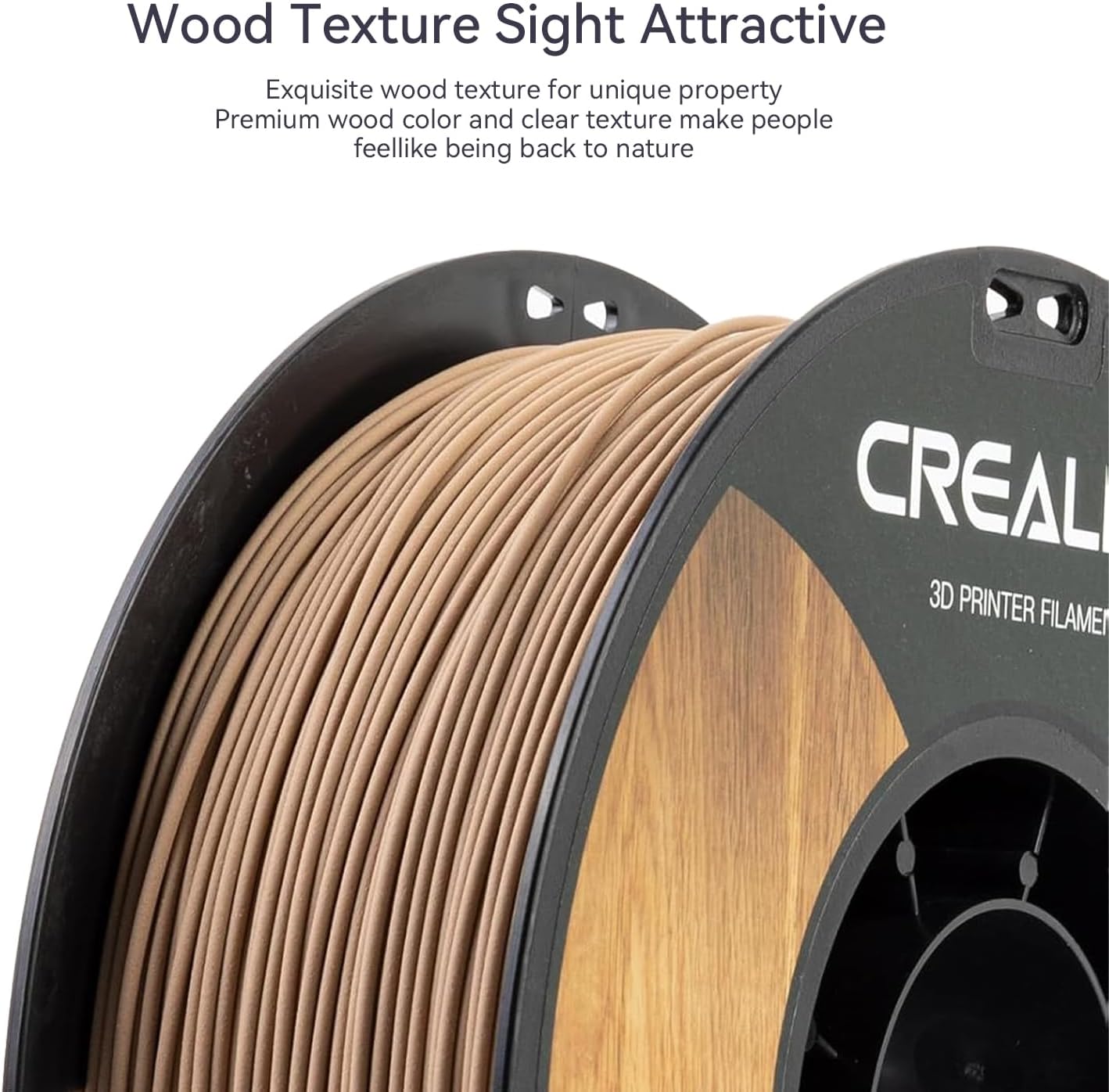 Official CREALITY Wood Filament PLA 1.75 mm, Wood 3D Printer Filament, More Than 30% Real Wood, Smooth Silk Texture