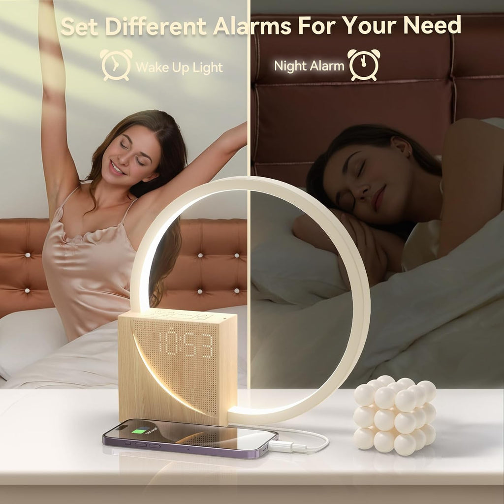 Sunrise Alarm Clock for Heavy Sleepers Adults, Wake-up Light, Sleep Aid 10 White Noise Sound Machines with 30/60/90