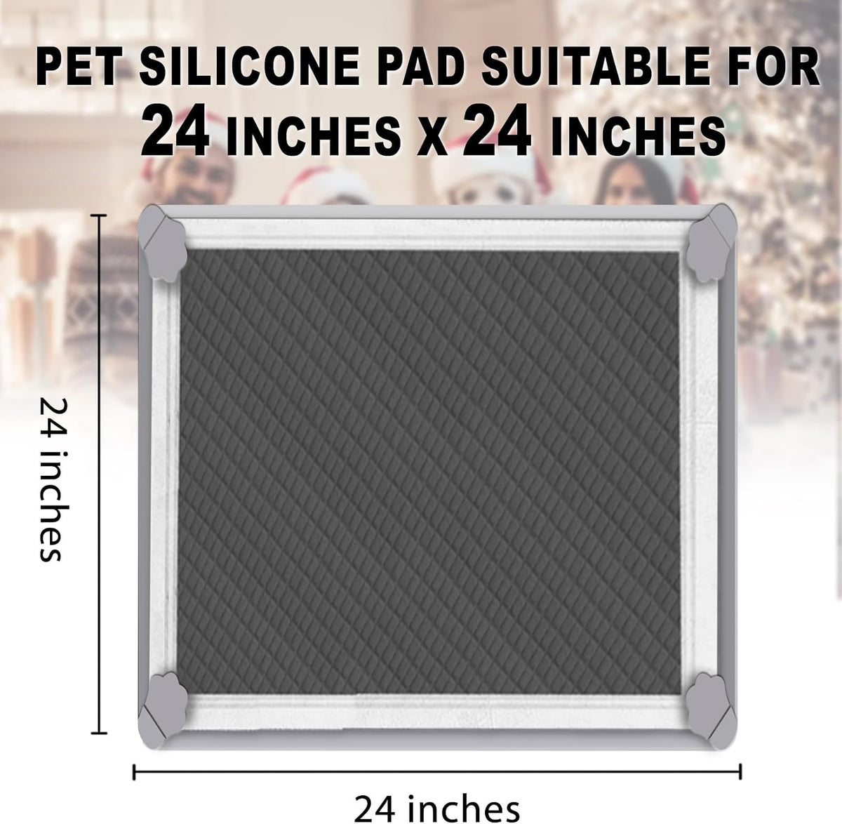 Pee Pads Tray Silicone Dog Bedpan Tray, High Edge Puppy Pad Holder Tray for Easy to Clean and Spill Free Dog Bedpan