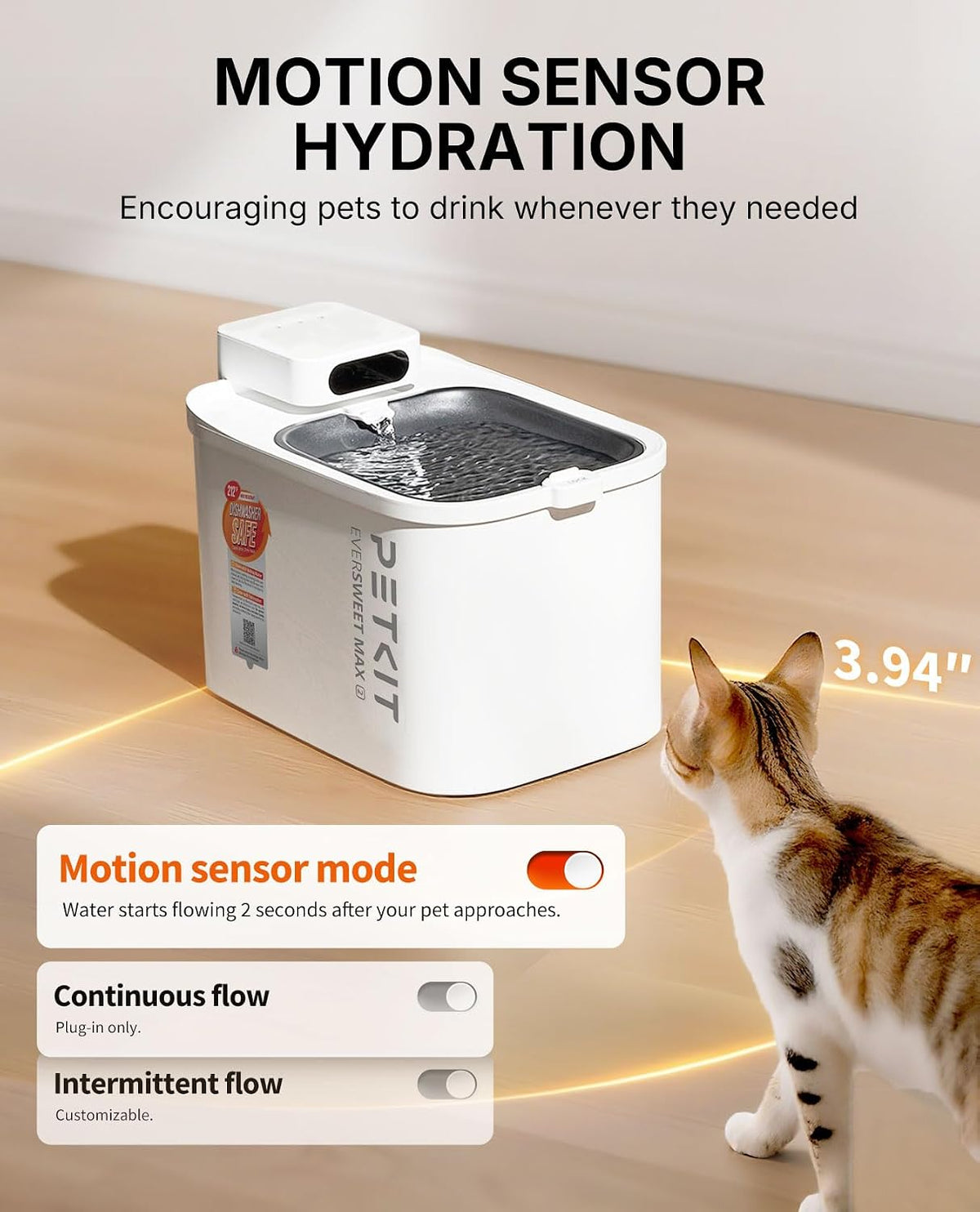 EVERSWEET MAX 2 Cat Water Fountain Dishwasher Safe, Cordless