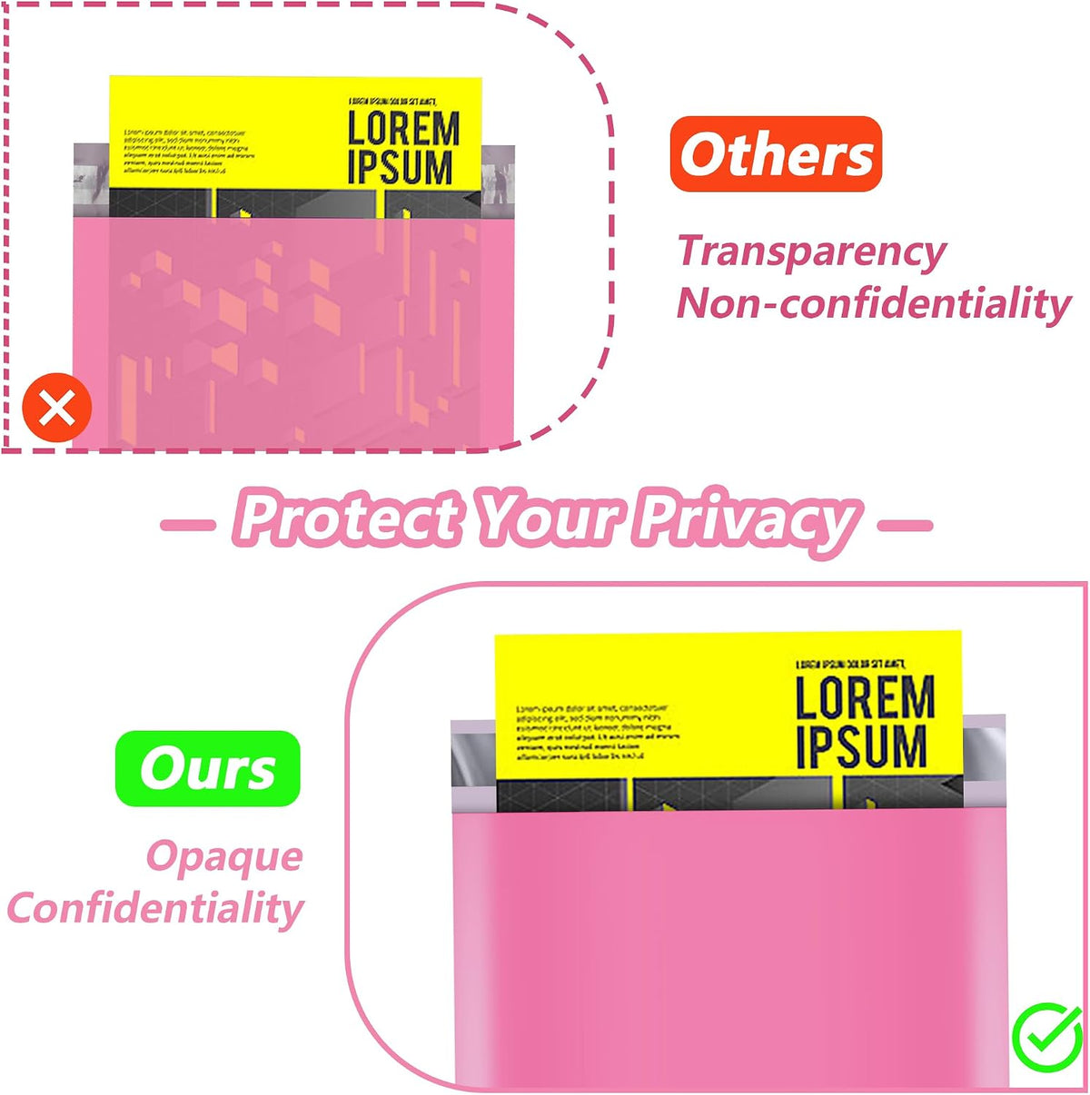 Thank You Poly Mailers 10x13 Inch, 100 PCS, Pink