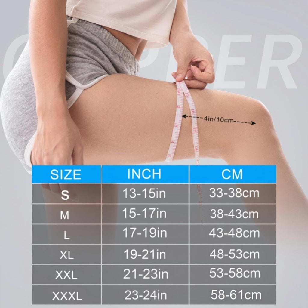 Copper Knee Brace for Women Men 2-Pack, Knee Compression Sleeve with Straps, Knee Braces for Knee Pain, Knee Support