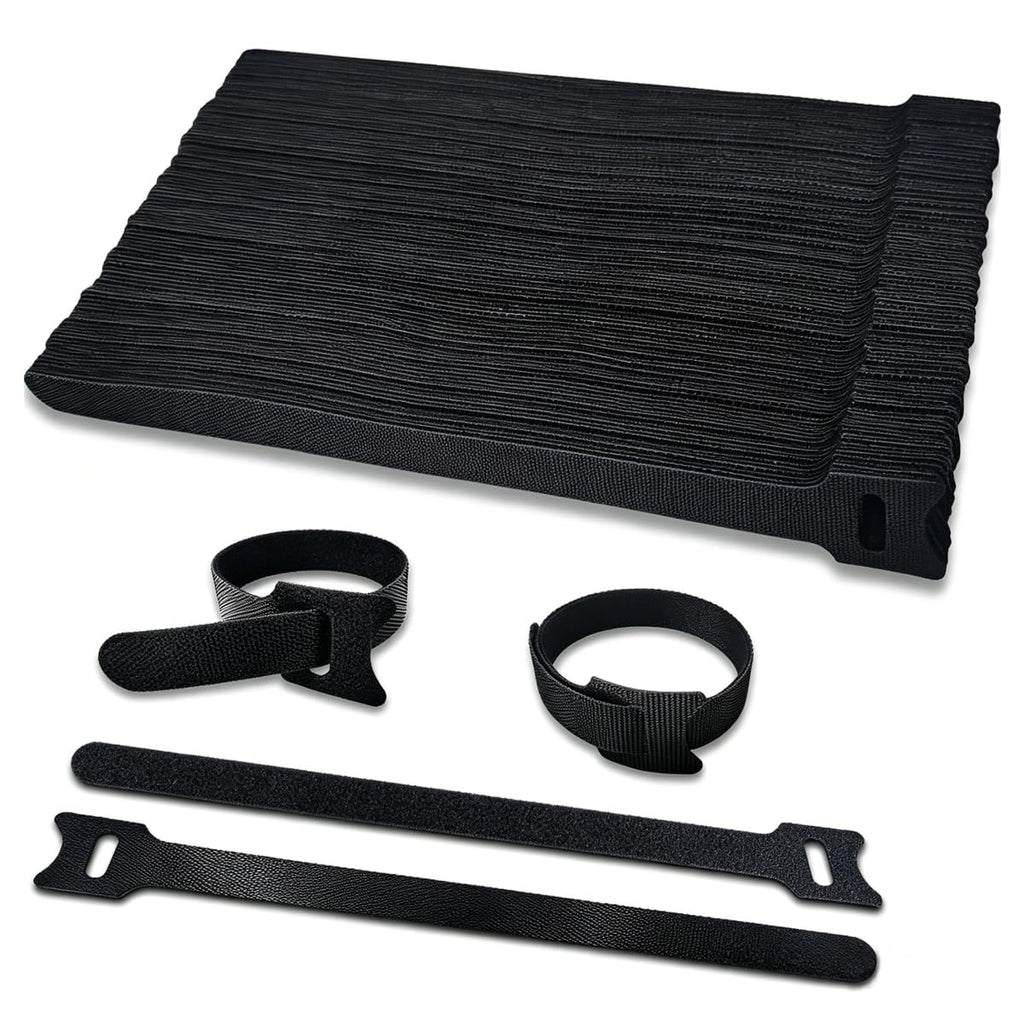 100pcs Reusable Cable Ties 7.8 In |Adjustable Cord Straps&Wire Wraps|Hook and Loop Cable Management Organizer