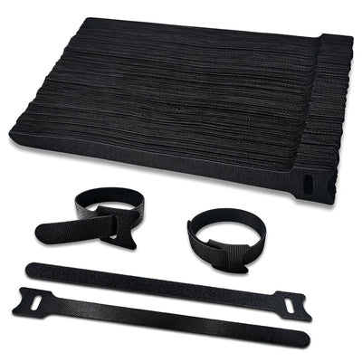 100pcs Reusable Cable Ties 7.8 In |Adjustable Cord Straps&Wire Wraps|Hook and Loop Cable Management Organizer