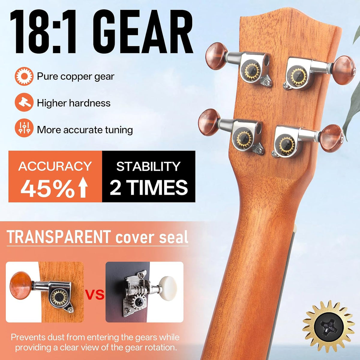 Professional Ukulele for Adult Beginner, Free Online Lesson 21 inch Soprano Mahogany Ukelele with Kids Ukele Bundle