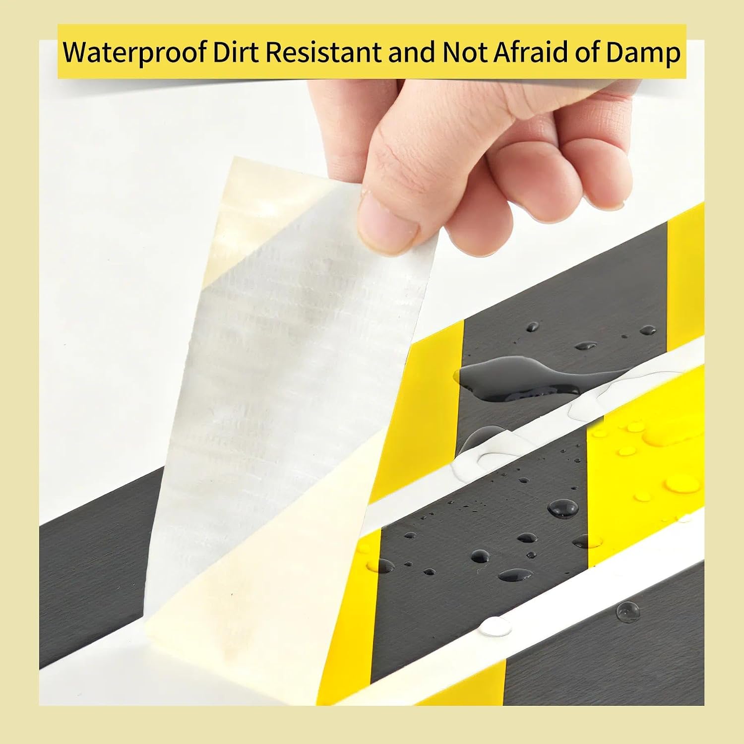 Black & Yellow Caution Tape Heavy Duty Floor Marking Tape 2In x 100Ft | High Adhesive Waterproof Wear Resistant for