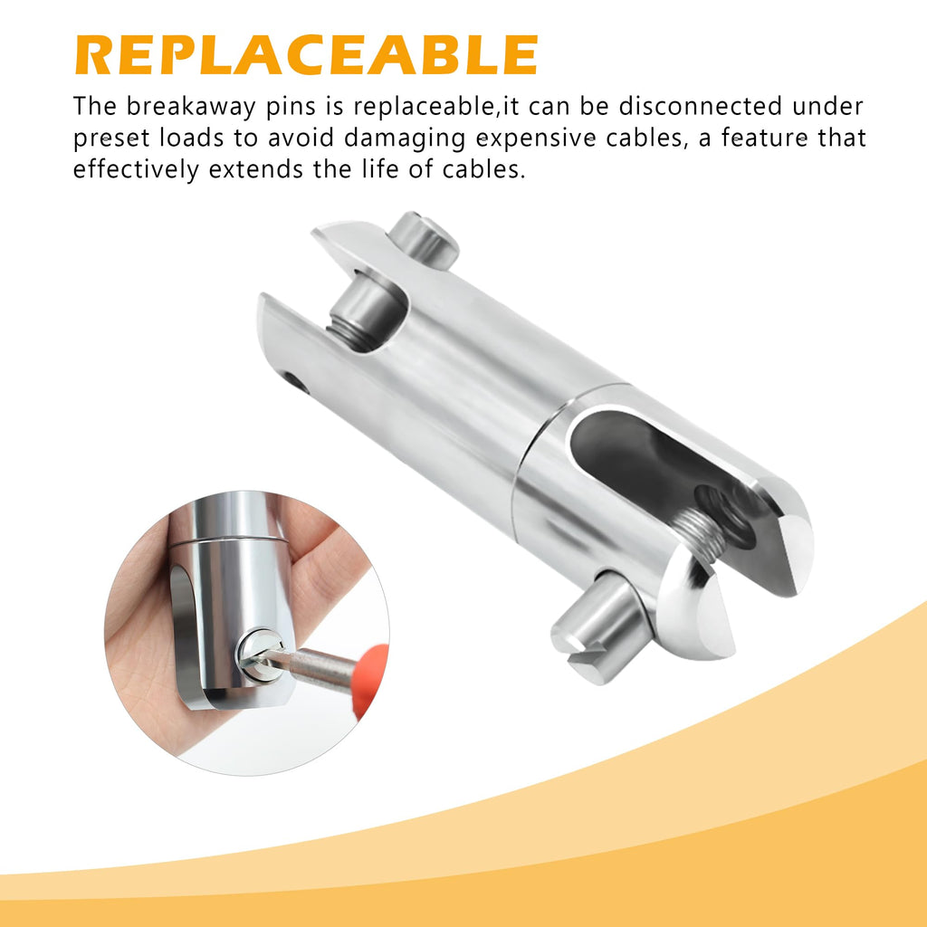 TIANMEIYI 8 Ton Cable Pulling Swivel, Anti-Twist Rotating Connector with Replaceable Breakaway Pin