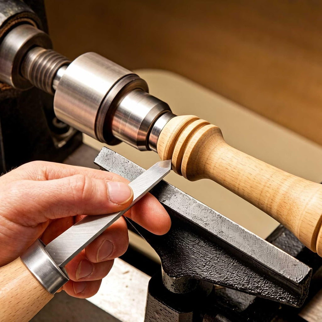 8 Piece Heavy Duty Wood Turning Chisel Set, Lathe Chisel Cutting Tools, (3) Gouge (1) Round Nose (1) Spear Point (2)