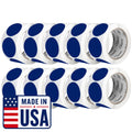 Dark Blue Perforated Round Circle Dot Sticker 2-Inch Labels — 10 Rolls, 5,000 Stickers—Business Logos, Product Labels