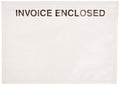 PL481 Poly Face Envelope, Legend"Invoice Enclosed", 7" Length x 5" Width, 2 mil Thick, Black on Clear (Case of 1000)