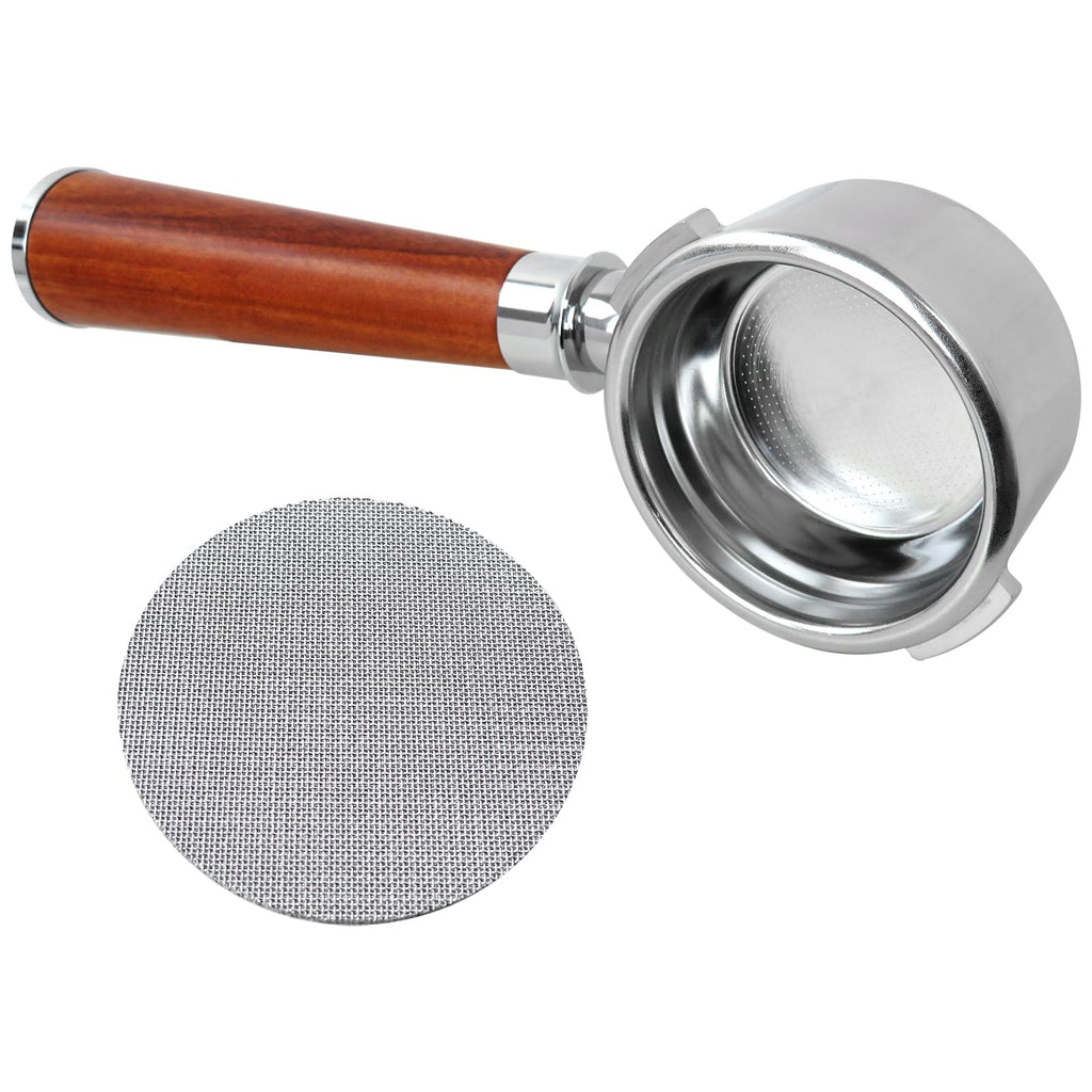 Neuroquill Bottomless Portafilter 58mm Compatible For Gaggia Classic/Classic Pro | Walnut Handle
