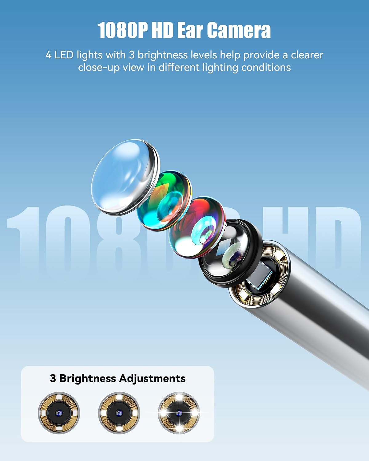Otoscope Ear Camera with Light, Ear Wax Removal Camera for Adults Kids