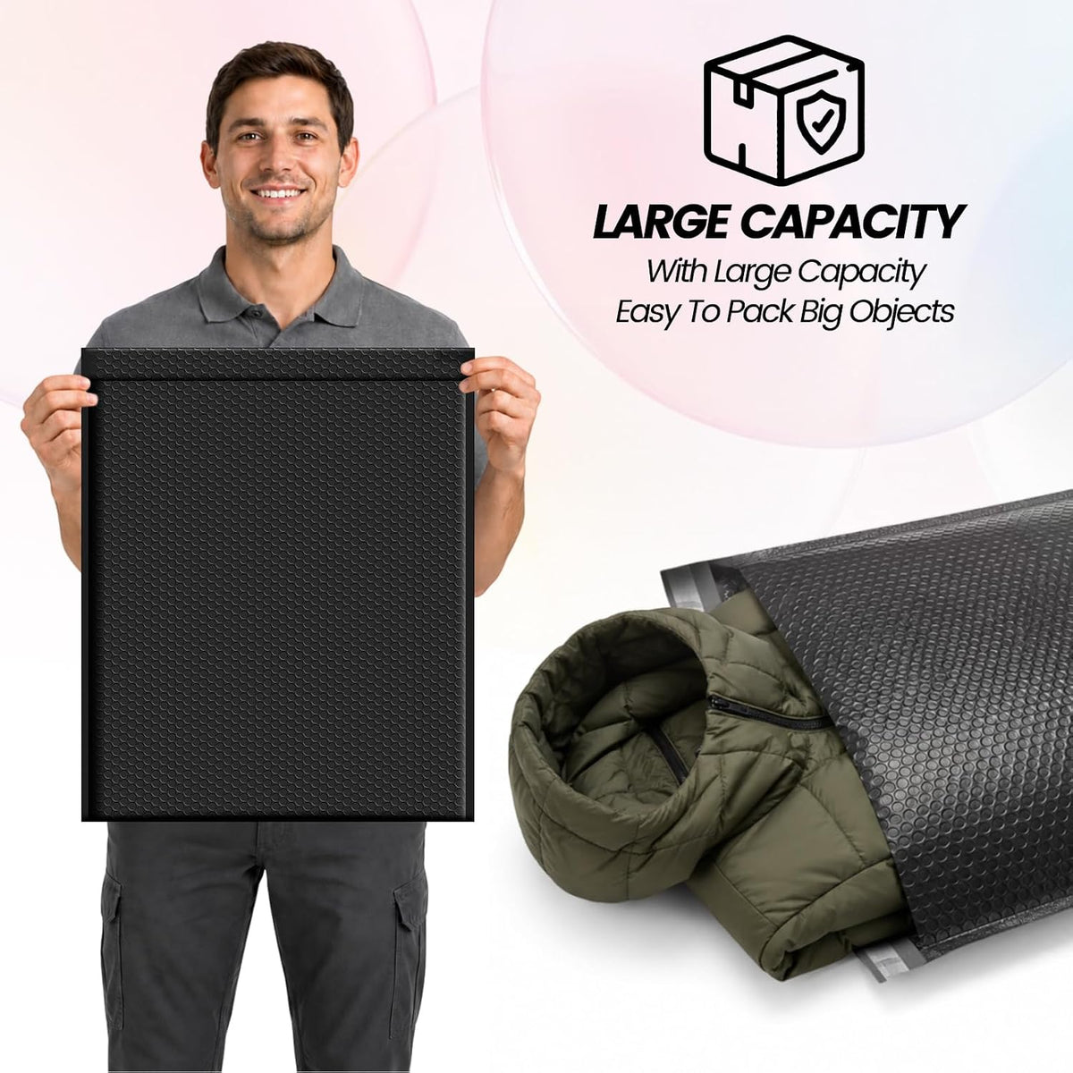 Bubble Mailers 19x24" 15 Pack Black Large Padded Envelopes