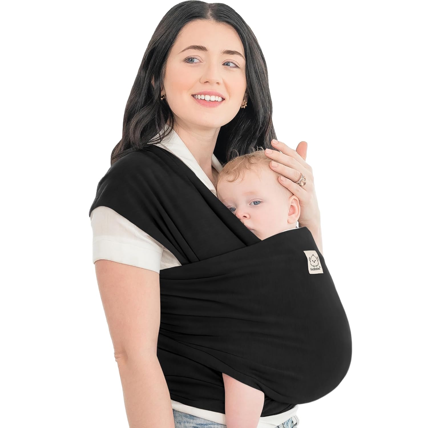 Baby Wrap Carrier, All in 1 Original Baby Carrier (Trendy Black) | Newborn to Toddler Sling, Easy to Wear, Hands Free