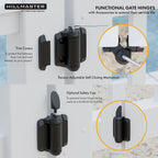 Self Closing Gate Hinges and Key Lockable 2 Sided Gate Latch Gate Hardware Kit,Two Sided Self Locking Gate Latch and