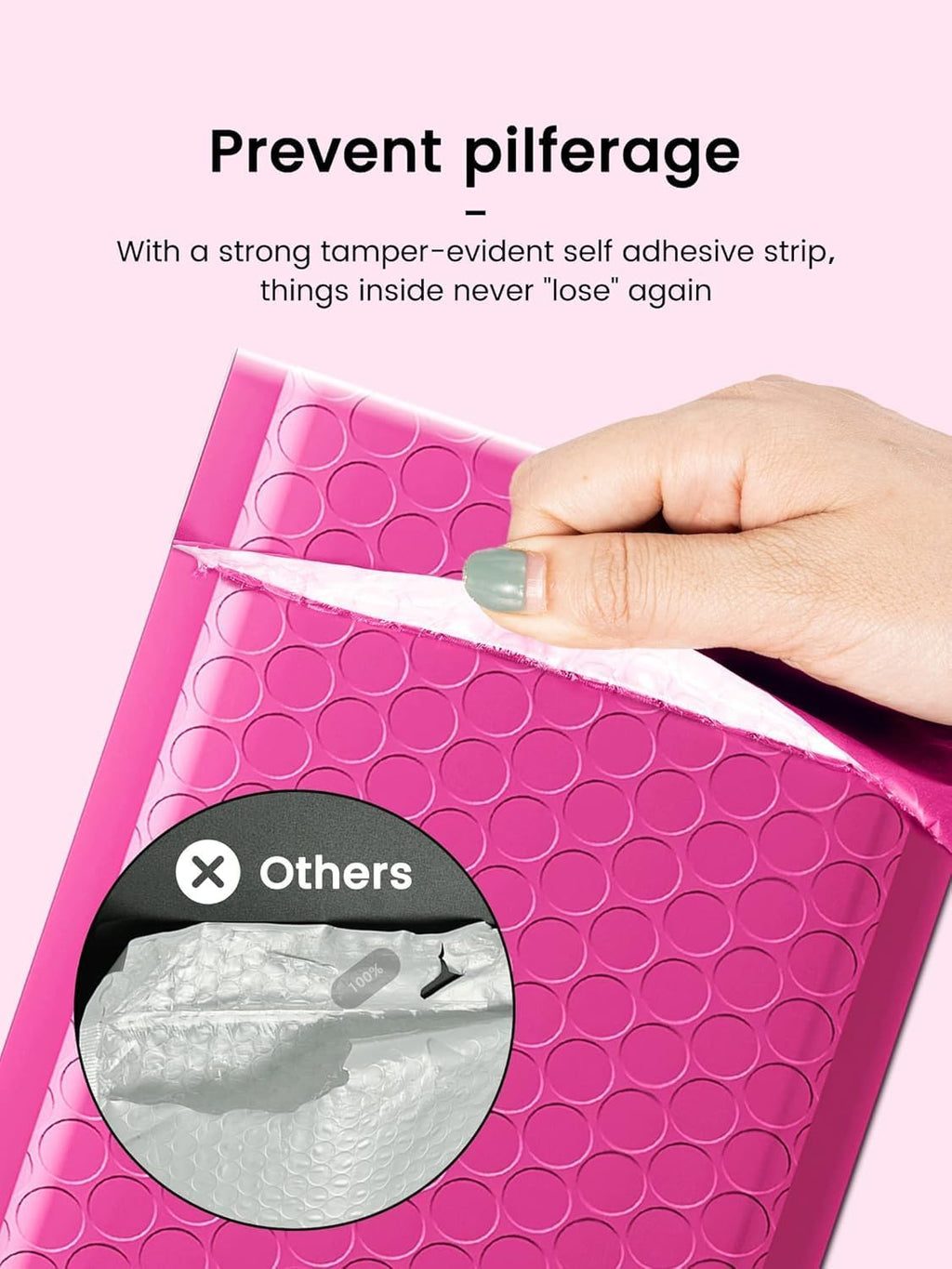 Bubble Mailers 6x10" Usable Size 6x9" Padded Envelopes Pink 25 Pack