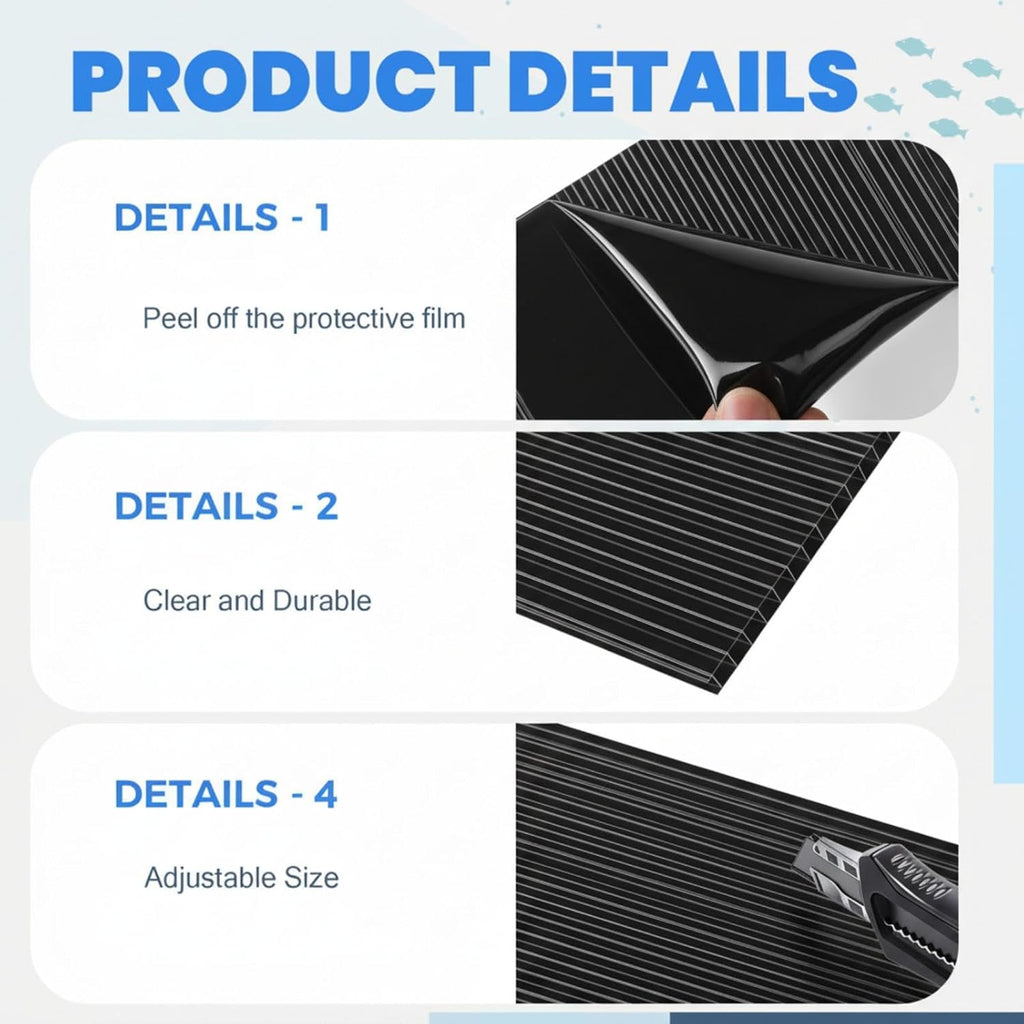 Aquarium Lids Polycarbonate Greenhouse Panels Canopy with LED Light 29 x 11.38 x 0.12 Inch for 20/29/37 Gallon