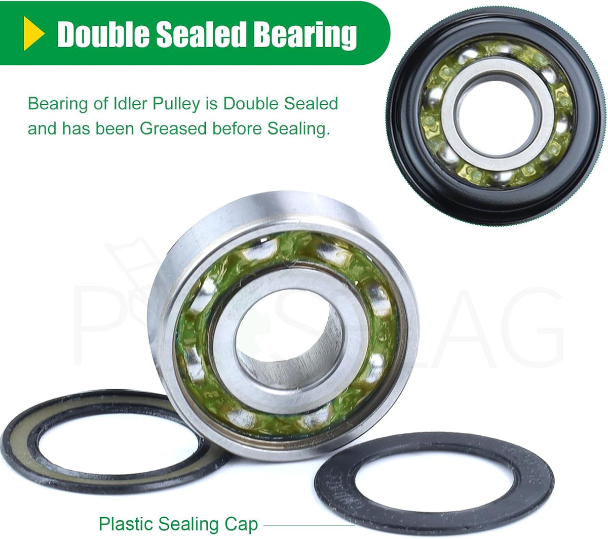 AUC16698 AM106627 Idler Pulley for John Deere Z425 Z225 Z445 Decks
