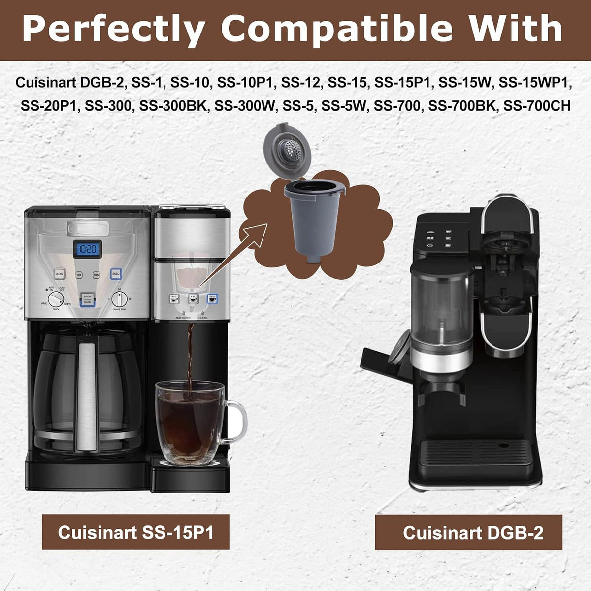 KEEPOW Reusable Filter Cup for Coffee Maker Filter Replacement Parts