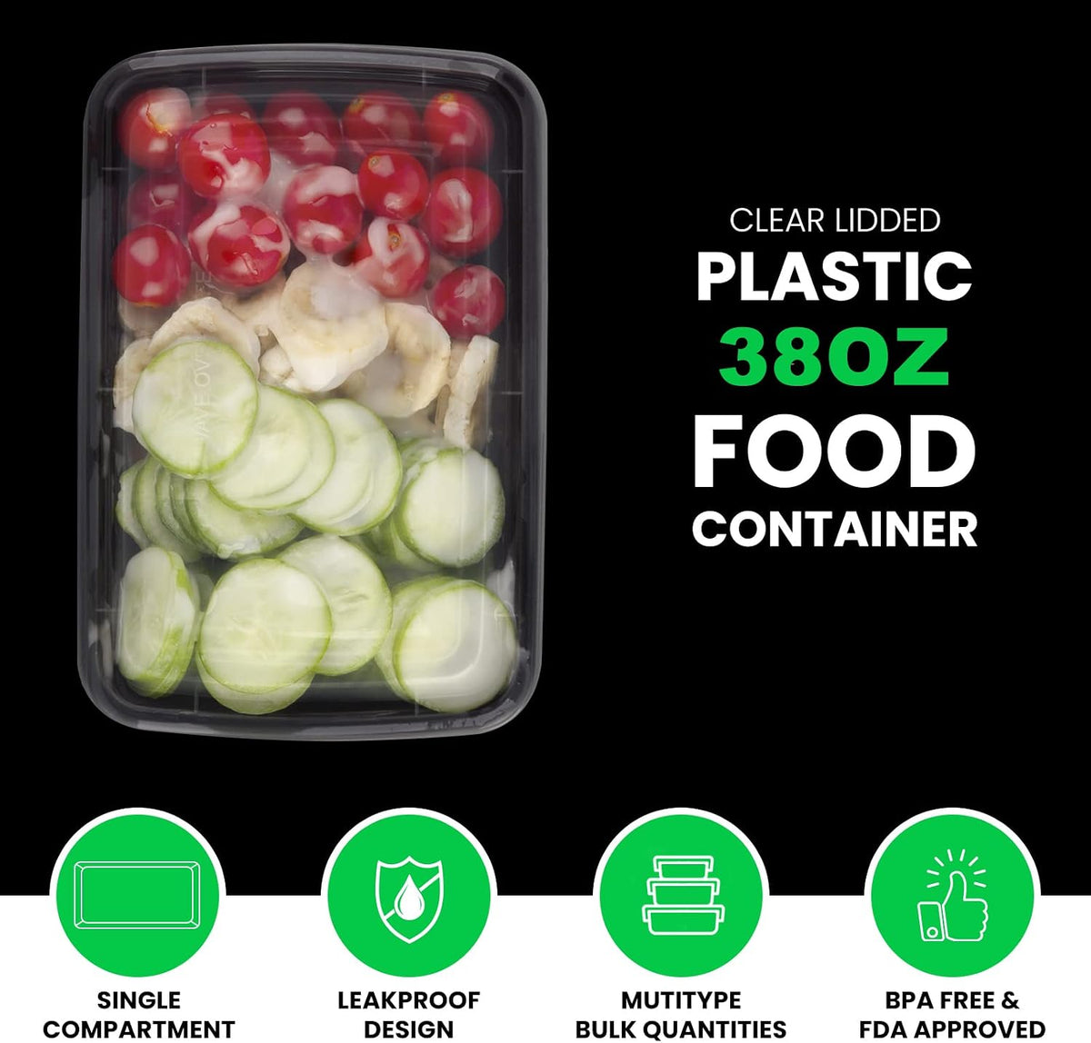 Meal Prep Containers [38OZ] Plastic Food Storage Containers With Lids,10-Pack Reusable To Go Containers, Disposable
