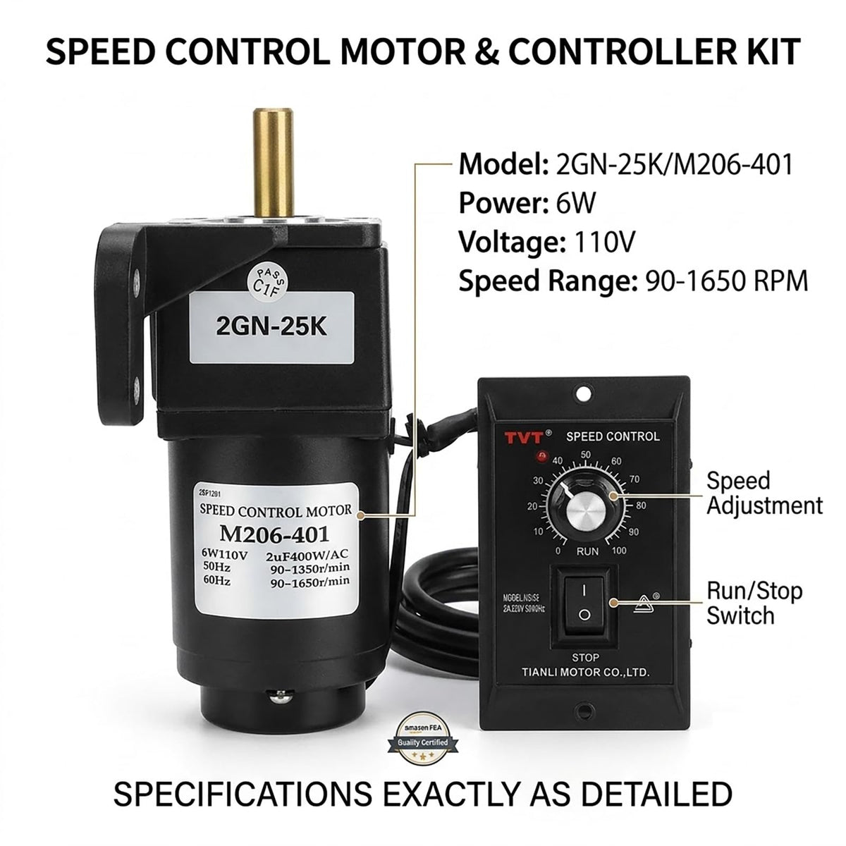 AC 110V 6W Electric Single-Phase Motor Gear Motor + Bracket Set