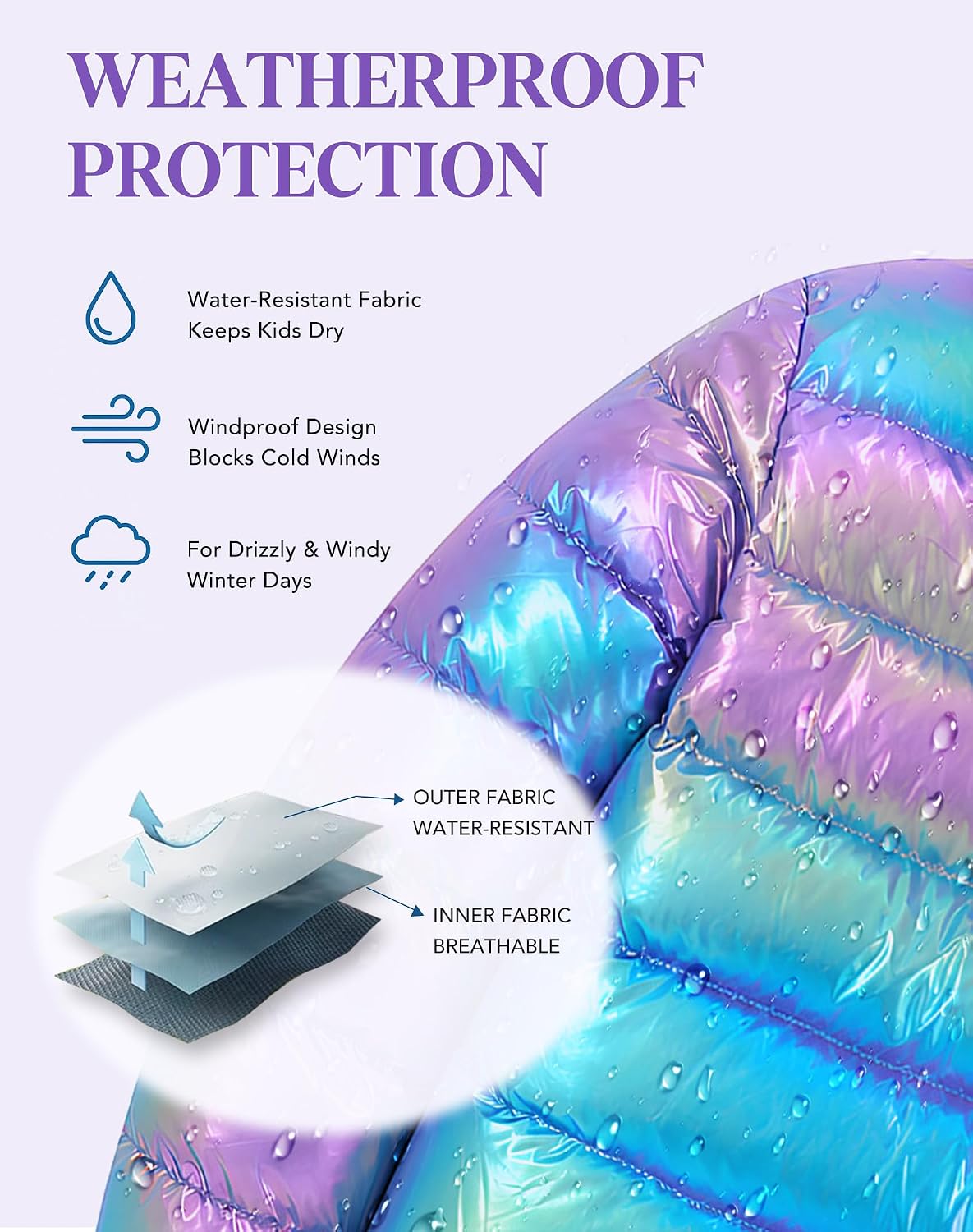 4-12 Years Girls Hooded Puffer Jacket Warmth Padded Winter Coat | Metallic Shine Fabric, Warm Fleece Lining, Durable