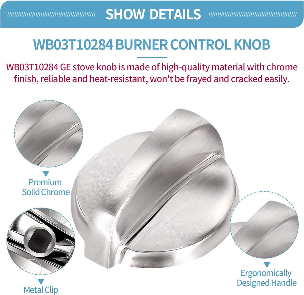 5 Pack WB03T10284 Oven Knobs Replacements for GE, 191D5100 Stove Knons Compatible with GE Range Stove Oven Replaces 1373043 AP4346312 AH2321076 EAP2321076 PS2321076
