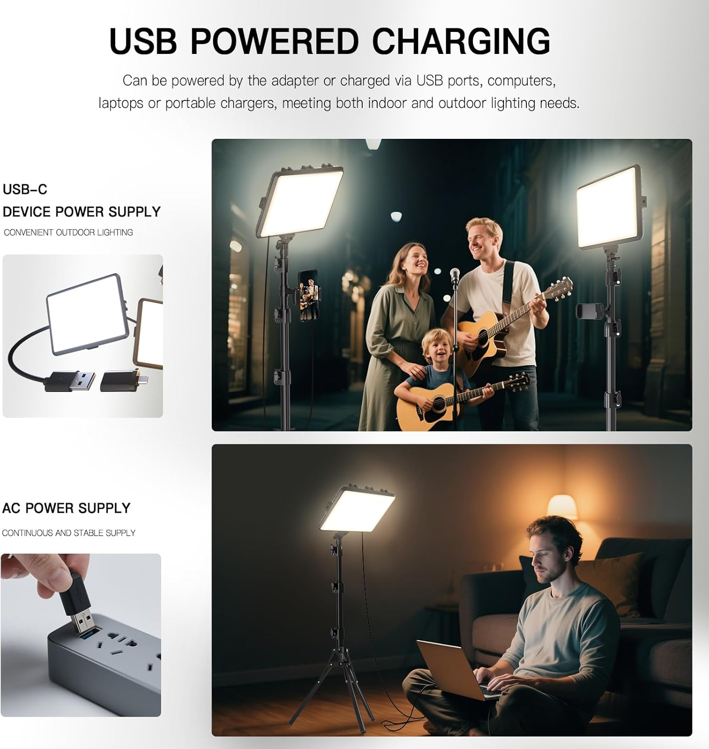 2-Pack LED Video Light Kit, NiceVeedi Studio Light, 2800-6500K Dimmable Photography Lighting Kit with Tripod