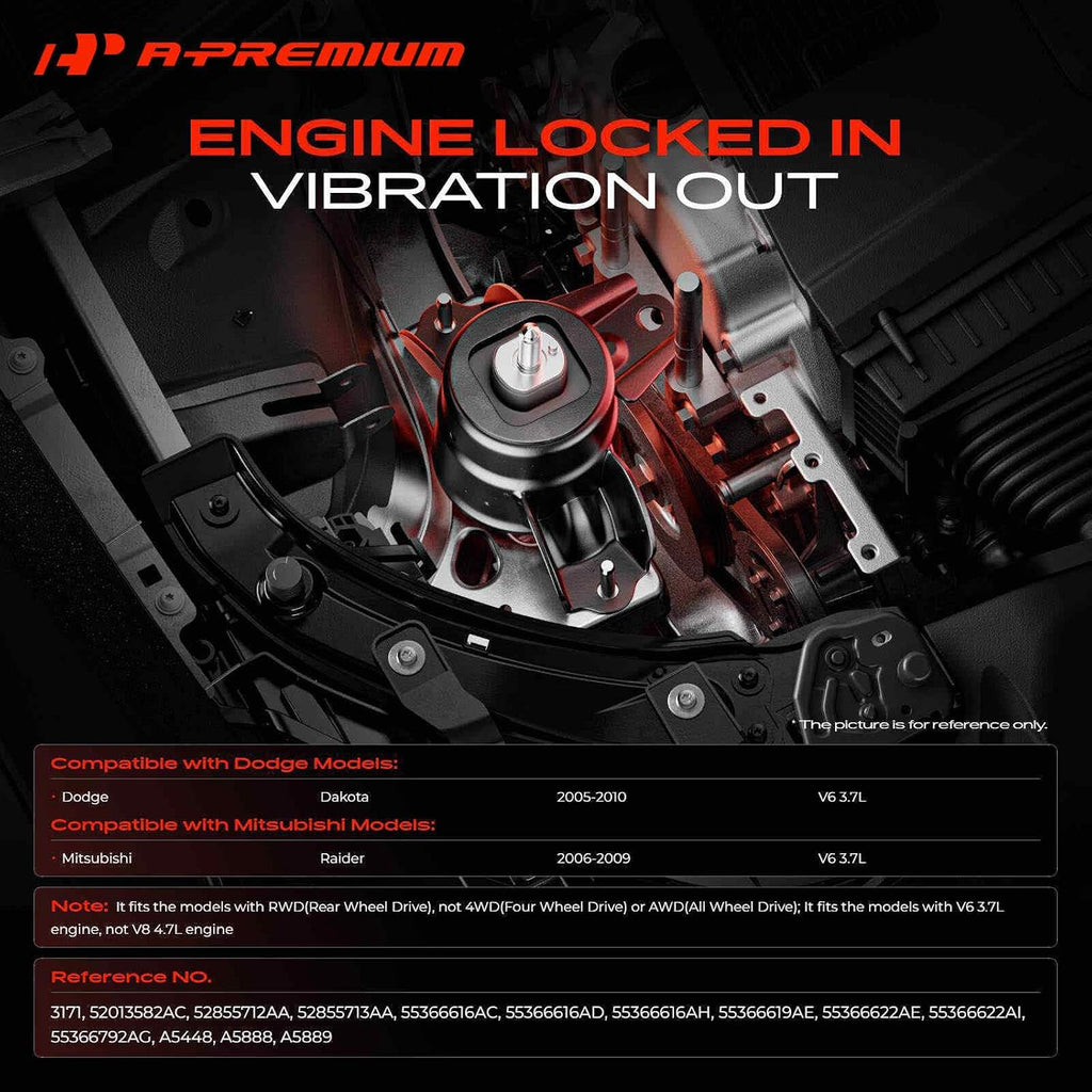 A-Premium Engine Motor and Transmission Mount Kit Compatible with Dodge